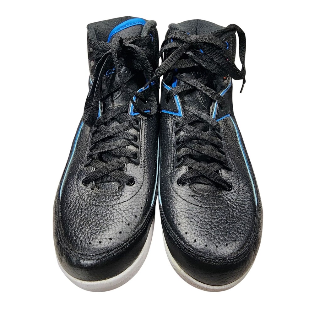 Nike Jordan 2 Retro Black High Top Basketball Sneakers Size 11.5 834274-014 - Picture 3 of 8